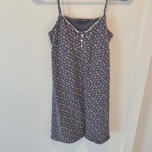 Brandy Melville Navy and Pink Floral Mini Dress
